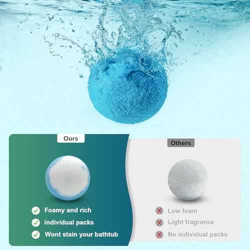 Bath Bombs for Women Mom Her Set, Christmas Stocking Stuffers for Teen Gifts - 12Pack Handmade Natural & Organic, Spa Relaxing Birthday Gifts for Men, Aromatherapy Bubble Bath, White Elephant Gifts