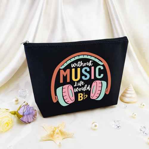 Music Gifts for Women Musical Teacher Gift for Women Music Bag Gift for Musical Lovers Student Musician Gifts for Female Friends Sister Festival Accessories Musician Makeup Bag