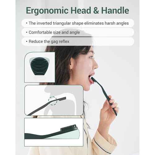 DEARCUS Korean Tongue Scraper with 3 Replaceable Heads - 100% BPA Free TPE Tongue Cleaner - Reduce Bad Breath & Without Hurt - Hygienic Scraper - Modern & Simple Design (White)