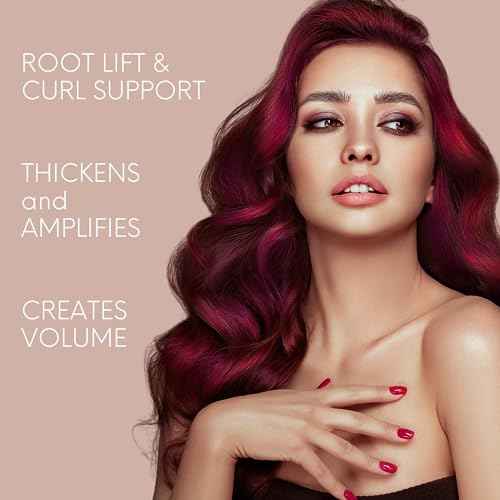 DermOrganic Volume Foam Mousse Firm Hold - Root Lift, Curl Support, Thicker Hairstyles, Alcohol-Free, 5.1 oz