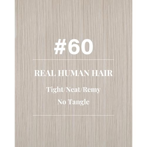 Hetto Sew in Hair Extensions Real Human Hair Blonde Weft Hair Extensions Human Hair Platinum Blonde Human Hair Extension Weft Straight Silky 18 Inch 100g