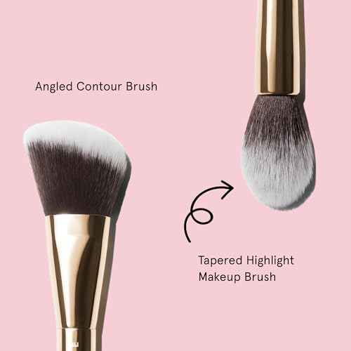 Beauty Pie Double-Ended Sculpt & Blush Brush 012 ? Professional Angled Contour & Tapered Highlight Makeup Brush ? Vegan, Cruelty-Free Synthetic Bristles ? Sculpt, Blend & Highlight in One Tool