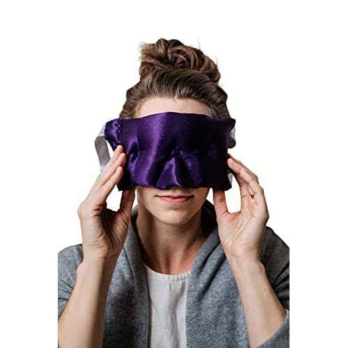 Victoria's Lavender Luxury Aromatherapy Lavender Eye Mask - Ideal for Hot or Cold Applications, Weighted Eye Compression, Meditation Silk Mask, Made in The USA (Colors May Vary)