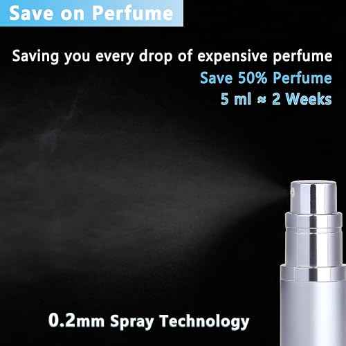 Travel Refillable Perfume Atomizer Bottle 3-Pack 5ml Leakproof Travel Perfume Refillable Bottle (Black & Gold & Silver)