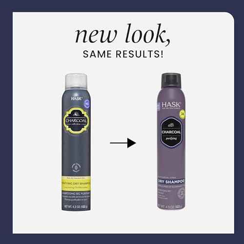 HASK Charcoal Purifying Dry Shampoo ? Absorbs Oil, Purifies & Detoxifies Hair, Extends Time Between Washes, No Sulfates or Parabens, Cruelty-Free ? 8.1oz