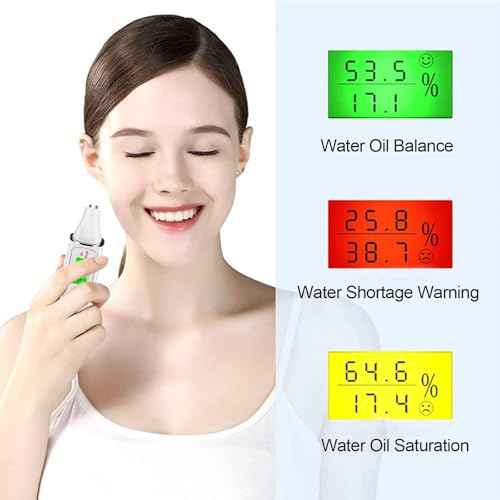 Skin Hydration Tester, Portable Skin Moisturizer Test Facial Skin Tester Skin Water Oil Tester Digital LCD Smart Display Skin Hydration For Face Tool Skin Care Beauty (White)