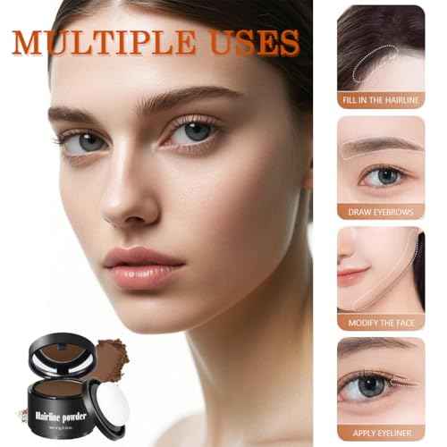 Invisible Hairline Powder, Undetectable Coverage for Bald Spots Receding Hairlines, 3 Seconds Fill for Bald Spots & Thinning Edges, Waterproof, Transfer-Resistant, Natural Matte Finish