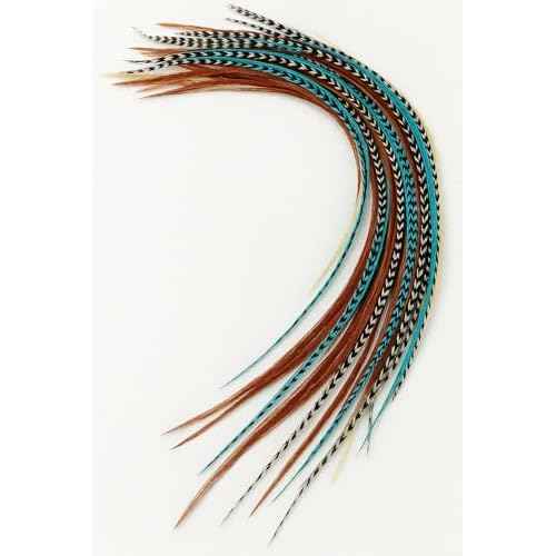 Sexy Sparkles - Feather Hair Extensions, 20 Hair Feathers 8-11 Inches with 20 Beads and Loop Tool Kit
