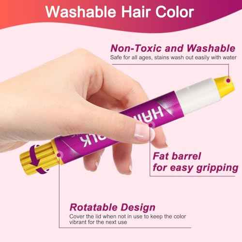 Girls Gifts Hair Chalk £¬10 Color Temporary Kit Low stimulation Washable Hair Dye Colourful Pens.for Makeup Toy Gift for Kids Ages 6-13 Years Old£¬Birthday Gifts Halloween Christmas & Festival Party
