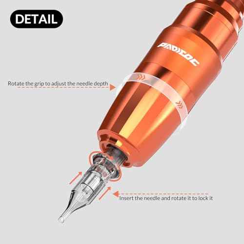 Padieoe Tattoo Gun Dotwork Tattoo Kit Wireless Tattoo Machine Kit with 1500mAh Capacity Battery Tattoo Power Supply Rotary Tattoo Practice Pen for Beginners