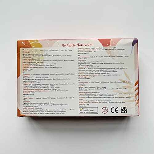 Temporary Glitter Tattoo Kids, Eleanore's Diary 31 Glitter Colors,165 Unique Stencils,2 Glue,4 Brushes,Adults & Kids Arts Glitter Make Up Kit, Gifts for Girls Boys Birthday Party Summer Festival