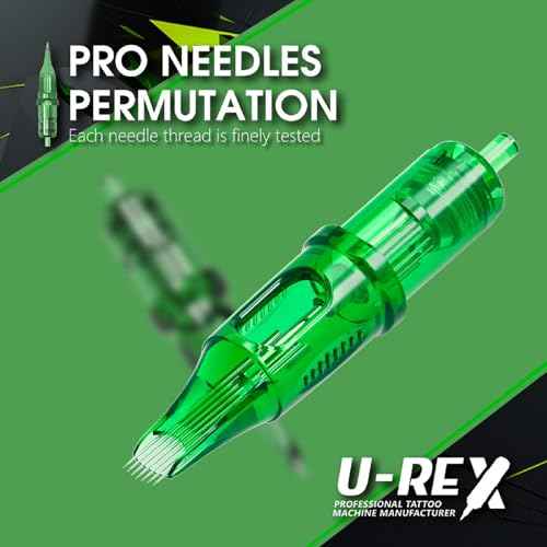 U-REX Tattoo Cartridges Needles-20Pcs #08 (7RL) Round Liner Disposable Needles for Rotary Tattoo Machine Pen Gun(0807RL)