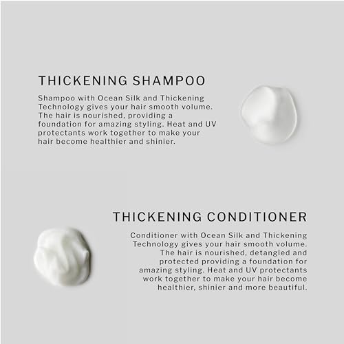 SACHAJUAN Thickening Shampoo and Conditioner Set | Ocean Silk & Thickening Technology to Add Volume and Nourish Hair | Heat & UV Protection | Vegan & Paraben-Free | Set of 2