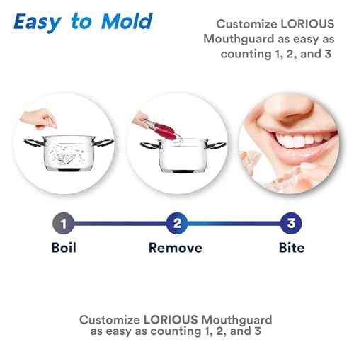Mouthguard - One Size Fits All Premium Set of 6 BPA Free Moldable, Customizable and Trimmable Medical Grade Mouth Guard for Grinding Teeth Clenching Bruxism, Sport Athletic, Whitening Tray