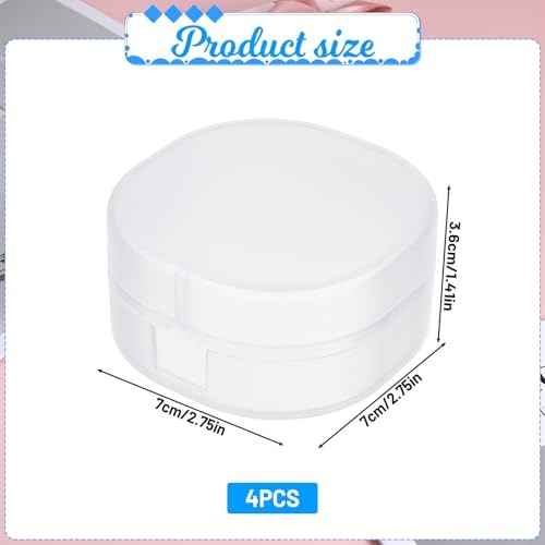4Pcs Plastic Cotton Square Holder Cosmetic Cotton Pad Holder with Hanging Loop Portable Travel and Sealed Suitable for Makeup Remover Cottons Balls, White