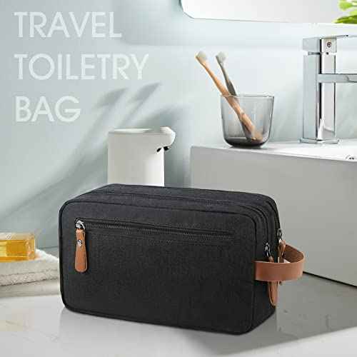 Lubardy Toiletry Bag Oxford Cloth Toiletry Bag for men and women Portable Travel Shaving Dopp Kit Water-Resistant Cosmetic Bag Travel Organizer Storage for Accessories, Black