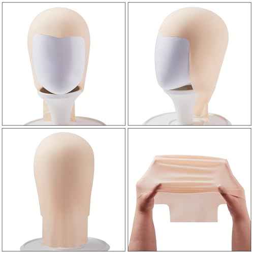 Spooktacular Creations Halloween Bald Cap for Men Women Halloween Costumes, Latex Bald Head Wig Cap for Adults Costume, Makeup Costume Accessories, Old Men Balding Cosplay Dress Up Prop