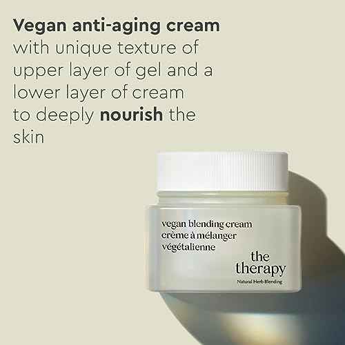 The Face Shop The Therapy Vegan Blending Cream Face Moisturizer - Soothing, Anti-Aging, Anti-Wrinkle, Firming Cream - Refillable - Face Cream Ideal for Sensitive & Dry Skin - Korean Skin Care