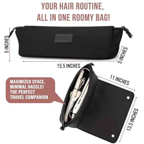 BAREFOOT CARIBOU Hair Tools Travel Bag and Heat Resistant Mat for Flat Irons, Straighteners, Curling Iron, and Haircare Accessories, 2-in-1 design, with Interior Pockets, Portable Organizer