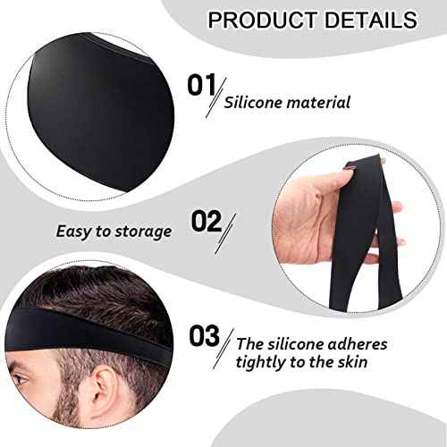 Neckline Shaving Template, Hair Cutting Guide Curved Neck Hair Shaving Template Soft Silicone Neckline Trimming Template for DIY Home Haircuts (Black)