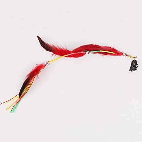 Set of 6 Handmade Boho Hippie Hair Extensions with Feather Clip Comb Hairpin Headdress DIY Accessories for Women Lady