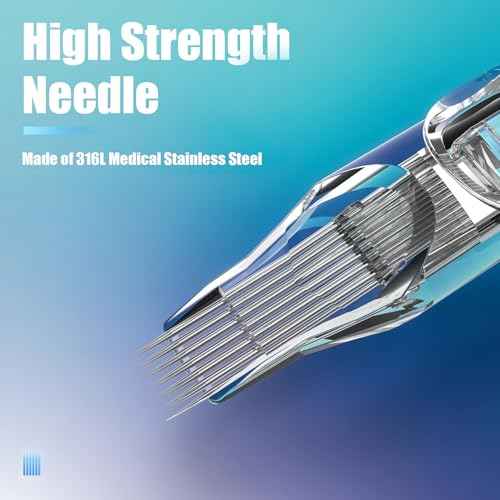 YILONG Assorted Tattoo Needles Cartridge - 50pcs Mixed Size Round Liner Shader Magnum - 5 Pcs each of 3RL£¬5RL£¬7RL£¬9RL£¬5RS£¬7RS£¬9RS£¬9RM£¬11RM£¬7M1 Disposable Membrane Tattoo Needles for Tattoo Gun Machine