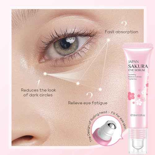 Skin Care Set Sakura Women Beauty Gift Sets Korean Skin Care Kit- Cleanser,Serum,Face Cream,Toner,Eye Cream,Mud Mask-Skin Care Routine Kit (One Size, Cherry Blossom-StyleA-Bae Moisturizing)