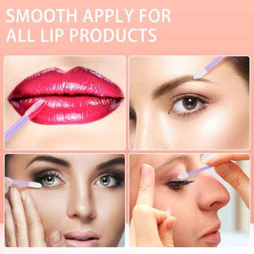 240 Pieces Disposable Lip Wands Lip Brushes,Lipstick Applicator Brushes Lip Gloss Wand,Soft Lint Free,Eyes & Lips Makeup Applicator Wands Tools£¨PURPLE£©