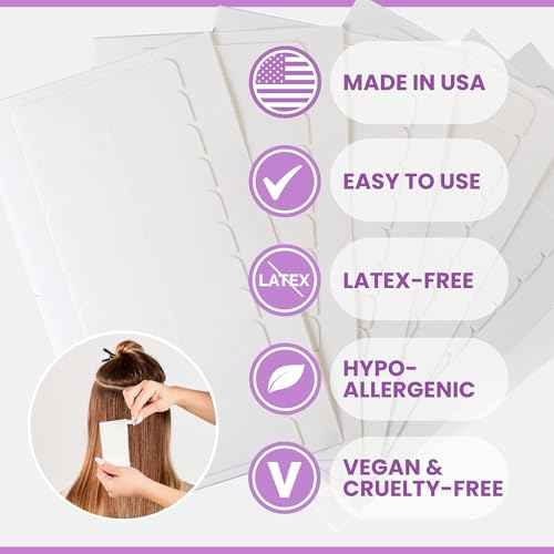 Big Kizzy Single Sided Ultra Stick Replacement Tape for Hair Extensions - 6-8+ Weeks of Wear - Strong Hold and Residue Free One Sided Tape for Extensions - 48 Tabs