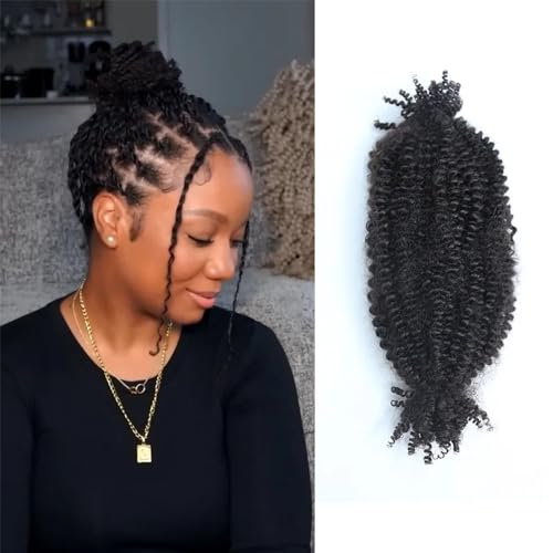 Human Hair Springy Twist Hair Extensions 100% Human Hair Springy Afro Twist Hair Extensions Natural Color 20 Inch 100g