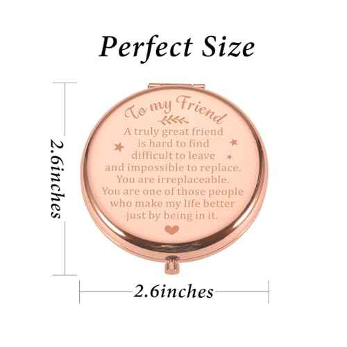 NUBARKO for Friends Besties Stocking Stuffers for Makeup Mirror Women Friends Friendship Gifts for Women Friends Birthday Valentines Gifts for Women BFF Sentimental Gifts