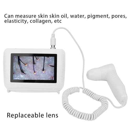 Skin Hair Analyzer,Scalp Hair Follicle Detector 5Inch LCD Screen Digital Skin Diagnosis Scanner System,Rechargeable Hair Analyser 50/200 Times Magnification