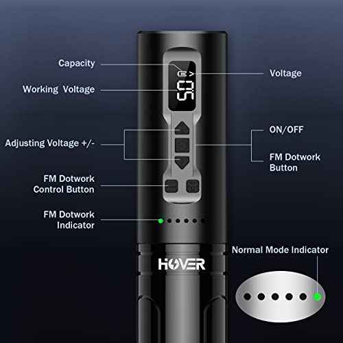 INKin Wireless Tattoo Machine, Professional Tattoo Pen, Hover Coreless Tattoo Gun with 1800mAh Battery Power LED Display Cartridge Battery Pen Great for Dot, Lining, Shading Work