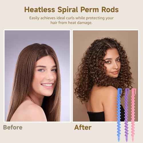 100 Pcs Spiral Perm Rods, Heatless Hair Curl Rods, Perm Wave Curlers Kit for Long Hair, Plastic Material, Styling Curling Rods for Custom Hairstyles, Random Colors