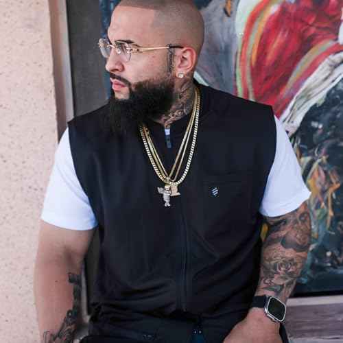 Barber Strong Barber Vest, Men's Hair Repellent, Lightweight & Breathable Mesh Side Panels, Sleeveless, 3 Pockets