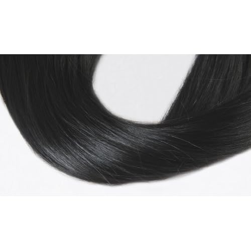 TRESSMATCH 16¡±-18" Remy Human Hair Clip in Extensions Thick to Ends Off Black (1b) 9 Pieces Full Head Volume Set Thick to Ends [4.3oz/123grams] ¡¦