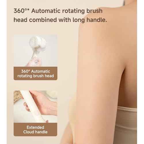 Electric Body Scrubber Bath Brush- for Exfoliating and Massage, IPX7 Waterproof for Showering, Cordless and Rechargeable, Spinning Skin Cleansing Brush with 5 Attachments