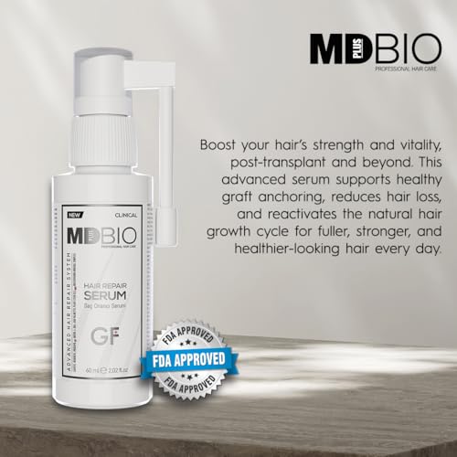MD PLUS BIO Hair Repair Serum - Thicker, Fuller, Hair Loss and Thinning Treatment Serum - Women and Men Hair Care Products Spray - All Hair Types - 2.02 Fl oz (60 ml)