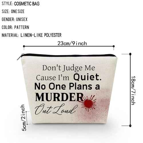 Don't Judge Me Makeup Bag Canvas Organizer Bag Toiletry Zipper Pouch Alarming Slogan Cosmetic Bag Chic Funny Halloween Birthday Present for Women Friends