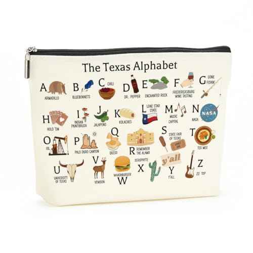 Cute Texas State Souvenirs Gifts Makeup Bag Texas Themed Gifts for Women Her Sister Daughter Mom Friends Coworkers Aunt Niece Friendship Birthday Christmas
