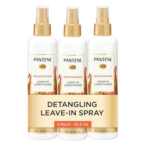 Pantene Conditioning Detangler Spray, Pro-V Repair & Protect, Nutrient Boost for Damaged Hair, Antioxidant Enriched, Leave-In Conditioner, Smooth & Shine, Sulfate-Free, 8.5 Fl Oz, 3 Pack