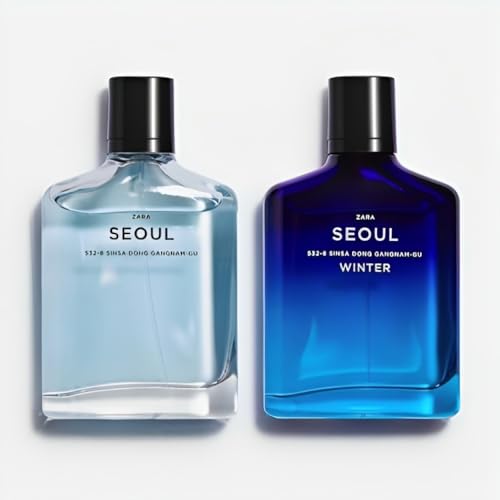 Zara Man Seoul 532-8 Sinsa Dong Gangnam-Gu + Seoul Winter Cologne for Men Fragrance Set EDT Eau De Toilette 2x 100 ML (3.4 FL OZ)