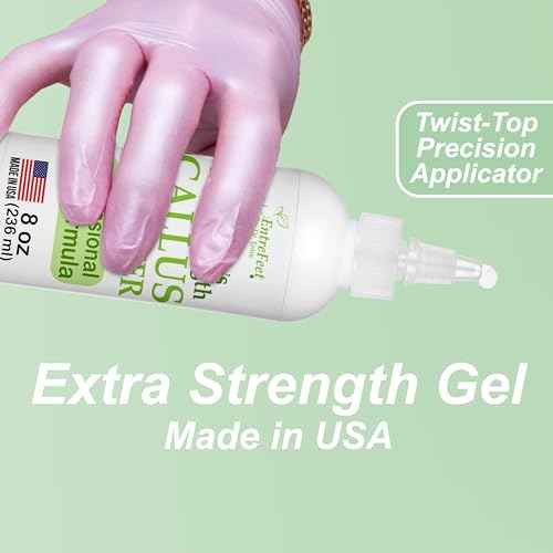 Callus Remover Gel & Double-Sided Foot File: 8 oz Extra Strength Callus Remover for Feet, Foot Callus Remover Care, Pedicure Tools Supplies, Spa Kit, Dead Skin Scrubber