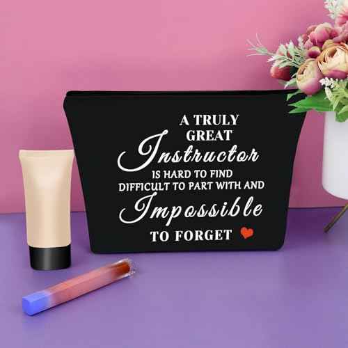 Black Makeup Bag - Clinical Instructor Appreciation Gifts, Cosmetic Bag for Women, Travel Pouch