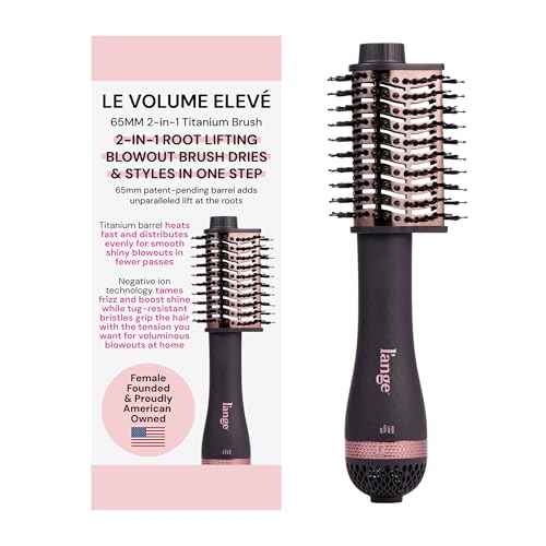 L'ANGE HAIR Le Volume Elev? 65MM 2-in-1 Titanium Brush Dryer | Dry and Style | Unique Teardrop Shape Barrel | 3 Heat Settings | 360¡Æ Vented Airflow | Ionic Technology for Frizz-Free Styling (Black)