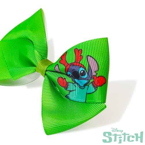Luv Her Lilo & Stitch Licensed Girls Hair Bows - Hair Accessories Gift Set - 7 Pcs 4 Inch Bundle - Stitch Christmas Hair Clips for Girls - Alligator Clip - Ages 3+
