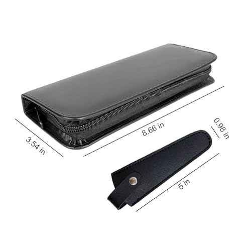 2Pcs Scissor Case Leather Shears Cover for Hairstylists Travel and Hair Stylist Scissors Holder with Zipper Pouch Protective Carrying Bag for Hairdressers Shear Cases for Traveling Hair Tools