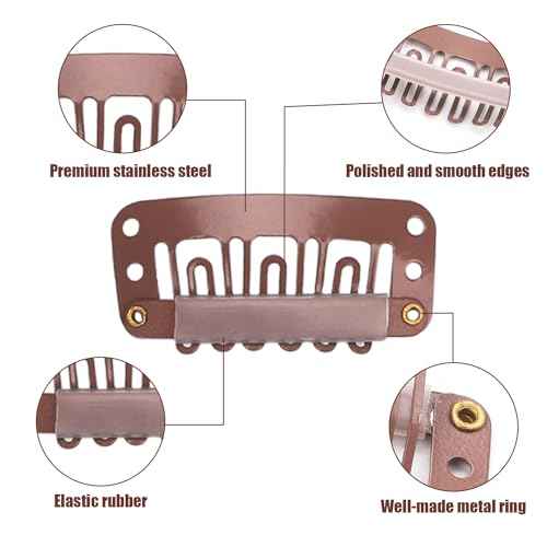 32pcs U-Shaped Wig Clips - Small Comb Metal Clips with Soft Rubber Snaps - Accessories for Wigs, Braids, Hair & DIY Chunni