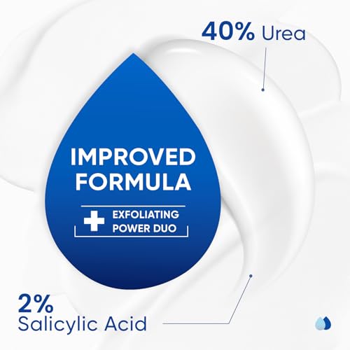 SKIN ULTIMA Urea Cream 40 Percent Plus 2% Salicylic Acid, 40% Urea Cream for Feet Maximum Strength, Foot Cream for Dry Cracked Feet, Heels, Knees, Hands & Elbows, Intensive Repair & Moisture, 5.29 oz