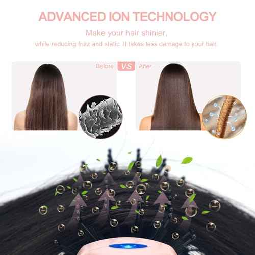 Hair Dryer Brush Blow Dryer Brush in one, Aima Beauty 1.25'' Round Brush Blow Dryer Ionic Hot Air Brush Styler Volumizer with Ceramic Coating & Tufted Bristles for Smooth and Shiny Blowout, Pink